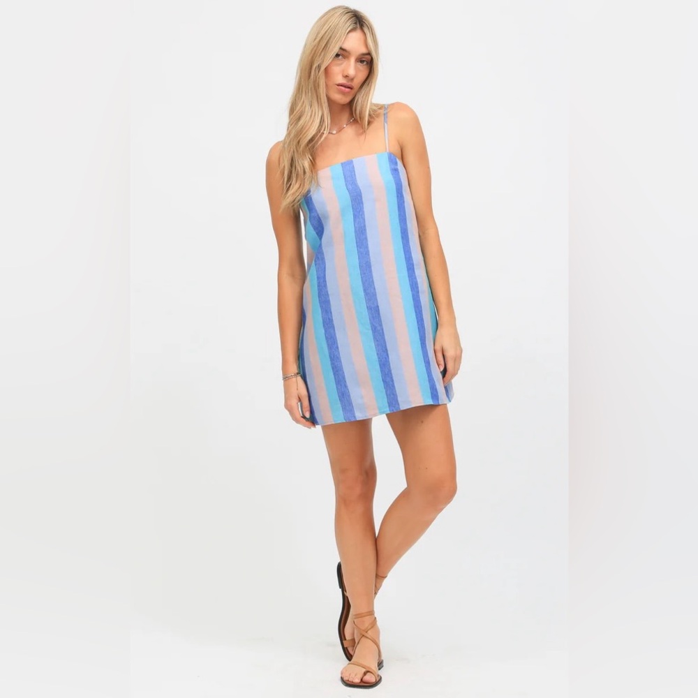Amber Kinney Stripe Linen Minidress